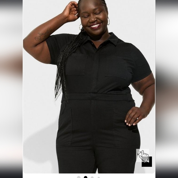 NWT Torrid Size 10 - Short Sleeve Twill Full Length Jumper - Picture 4 of 5